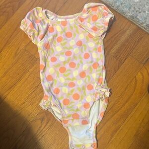 Hanna Andersson Pink Peach Print Short-Sleeve One-Piece